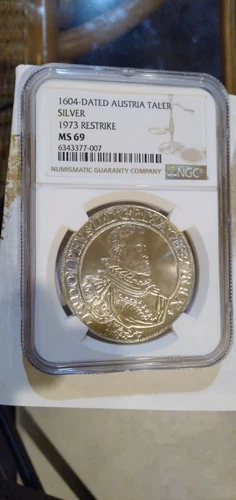 Austria 1904-dated "1973 Restrike" Taler silver coin NGC MS 69