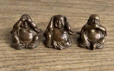SPI Home Three Wise Buddhas See No Evil Hear No Evil Speak No Evil Mini Figurine