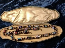 Collana di perle in vetro millefiore di Murano Moretti multicolore vintage.