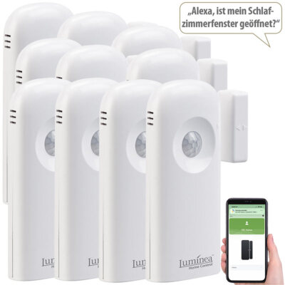 10er-Set 2in1-WLAN-Tür-/Fenstersensoren und PIR-Sensoren, mit App