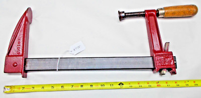 Clamp, Jorgensen No. 4512 Vtg. Woodworkers 5'' Deep Throat Bar Clamp Opens to 12''