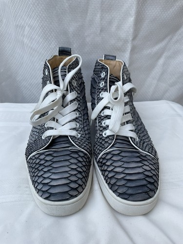 christian louboutin black python sneakers