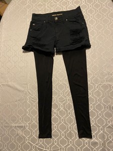 black denim hotpant shorts