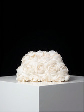 Apricot Elegant Rose Pattern Evening Bag Wedding Party Clutch Bag