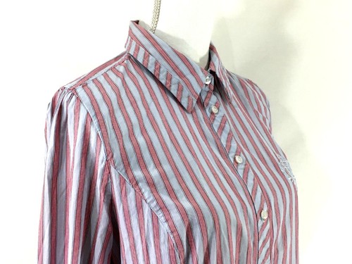 Tommy Hilfiger Damen Hemd mit Knöpfen LARGE rot blau gestreift langarm (J517) - Bild 3 von 10