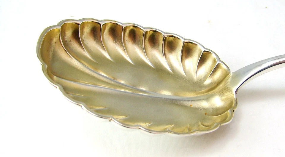 Frank Whiting Argento Sterling Marquise Bacca Casseruola Cucchiaio W Oro Lavare - Immagine 4 di 4