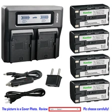 Kastar Battery LCD Dual Fast Charger for Topcon BT-65Q BC-30 & Topcon FC-200