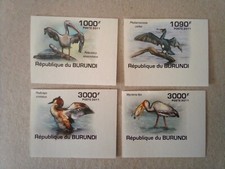 Burundi 4 valeurs oiseaux Neuf MNH 2011 imperf non dentelé 