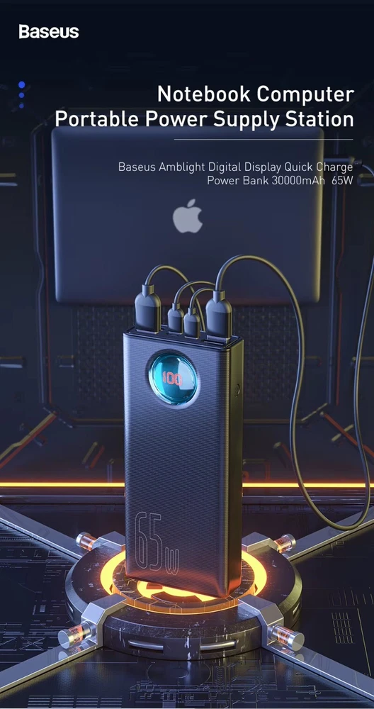 65W 30000mAh PD3.0 Fast Charging Power Bank with FCP SCP Compact Portable External Battery 65W 30000mAh PD3.0 Fast Charging Power Bank with FCP SCP Compact Portable External Battery