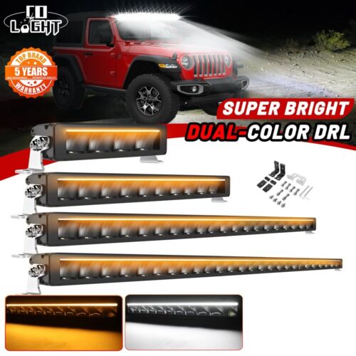 Dual DRL LED Lightbar 22 32 42 52-zoll Work Lights Offroad Driving Lampe E-Prüf - Picture 1 of 30