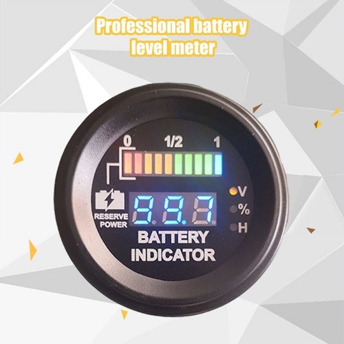 Indicatore di scarica batteria digitale LED rotondo misuratore ore stato di carica - Foto 10 di 20
