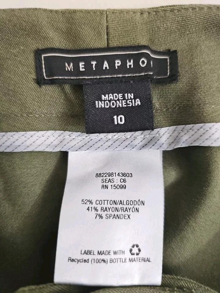 Metáfora ~ Mujer Talla 10~ Verde Oliva Ajustado Pantalones de Vestir Elastizados. Foto 4 de 4