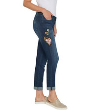 Laurie Felt - Classic Denim Embellished Boyfriend Jeans- Brushed Sapphire