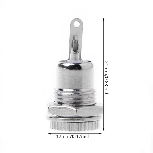 Metal DC Power Jack Socket 5.5 mm x 2.1mm Female Panel Mount Connector - Picture 7 of 8