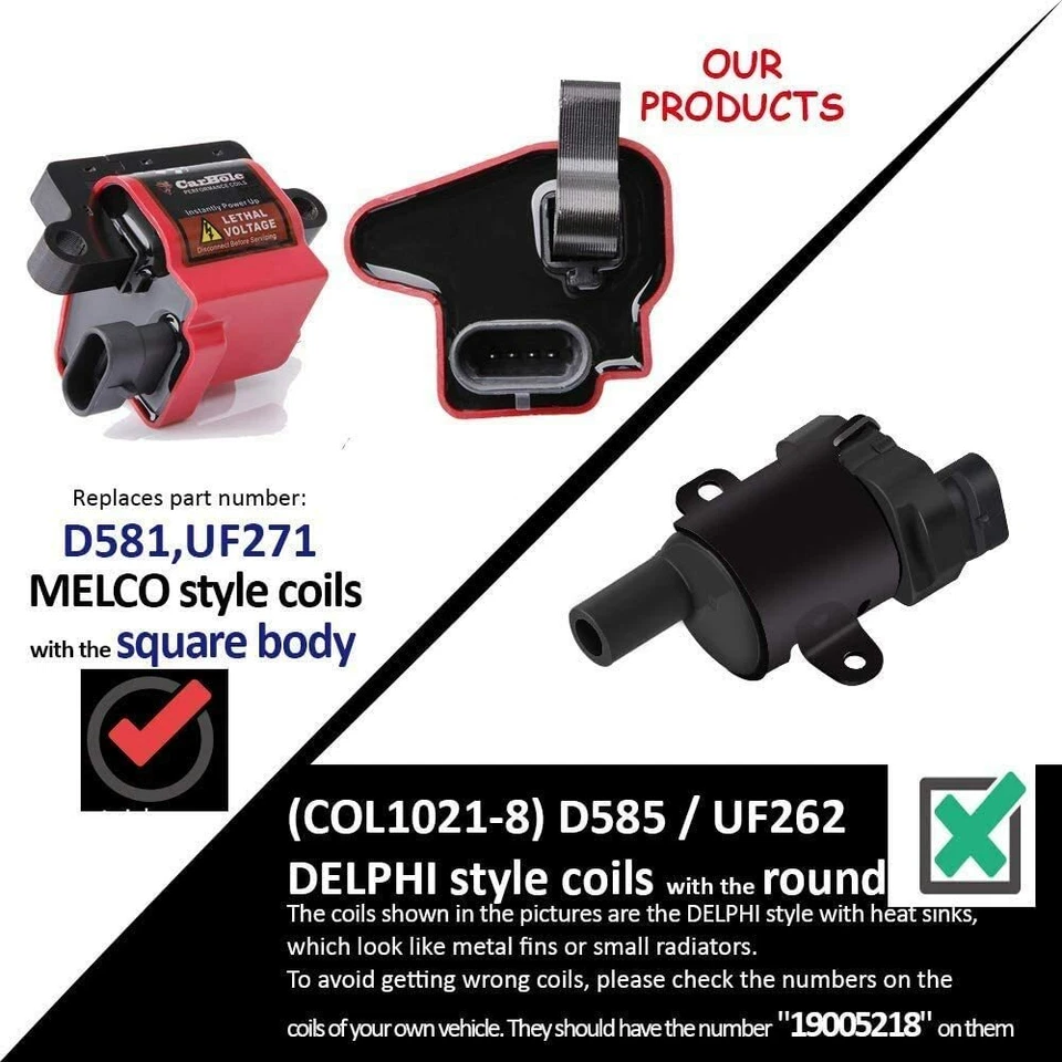 Paquete de 8 bobinas de encendido para Chevy para Hummer H2 para GMC para Cadillac UF271 D581 Foto 4 de 4