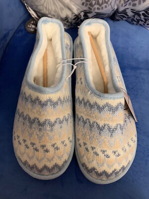 BNWT TU Full Slippers Knitted/faux Fur Lined Size Machine