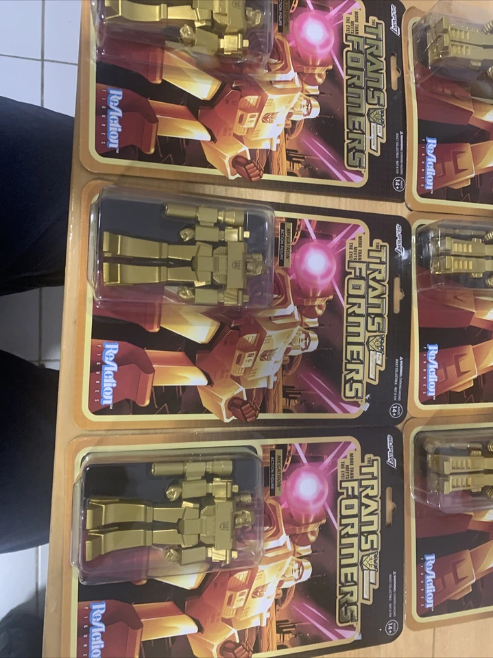 Transformers Optimus Prime y Megatron SUPER7 Reacción Raro Figuras de Oro Nuevas Foto 4 de 4