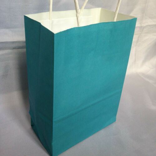 Gift Bags Kraft Paper Carrier Present Handles Wedding Birthday Bag 21cm x 15cm - Picture 4 of 14