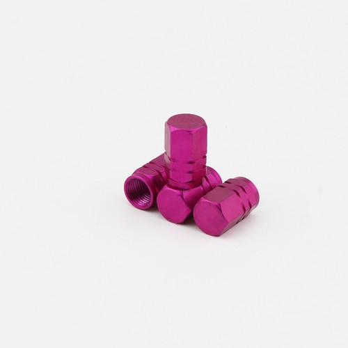 4pcs Universal Purple Aluminum Wheel Tyre Tire Valve Stem Caps Hexagon Style - Picture 2 of 5
