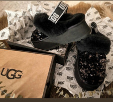 UGG Funkette Women's Slipper - Black Size 6