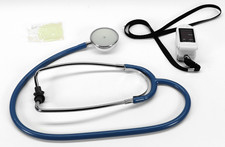 Vintage Stethoscope And A Fingertip Pulse Oximeter, Both Are Good Working Shape