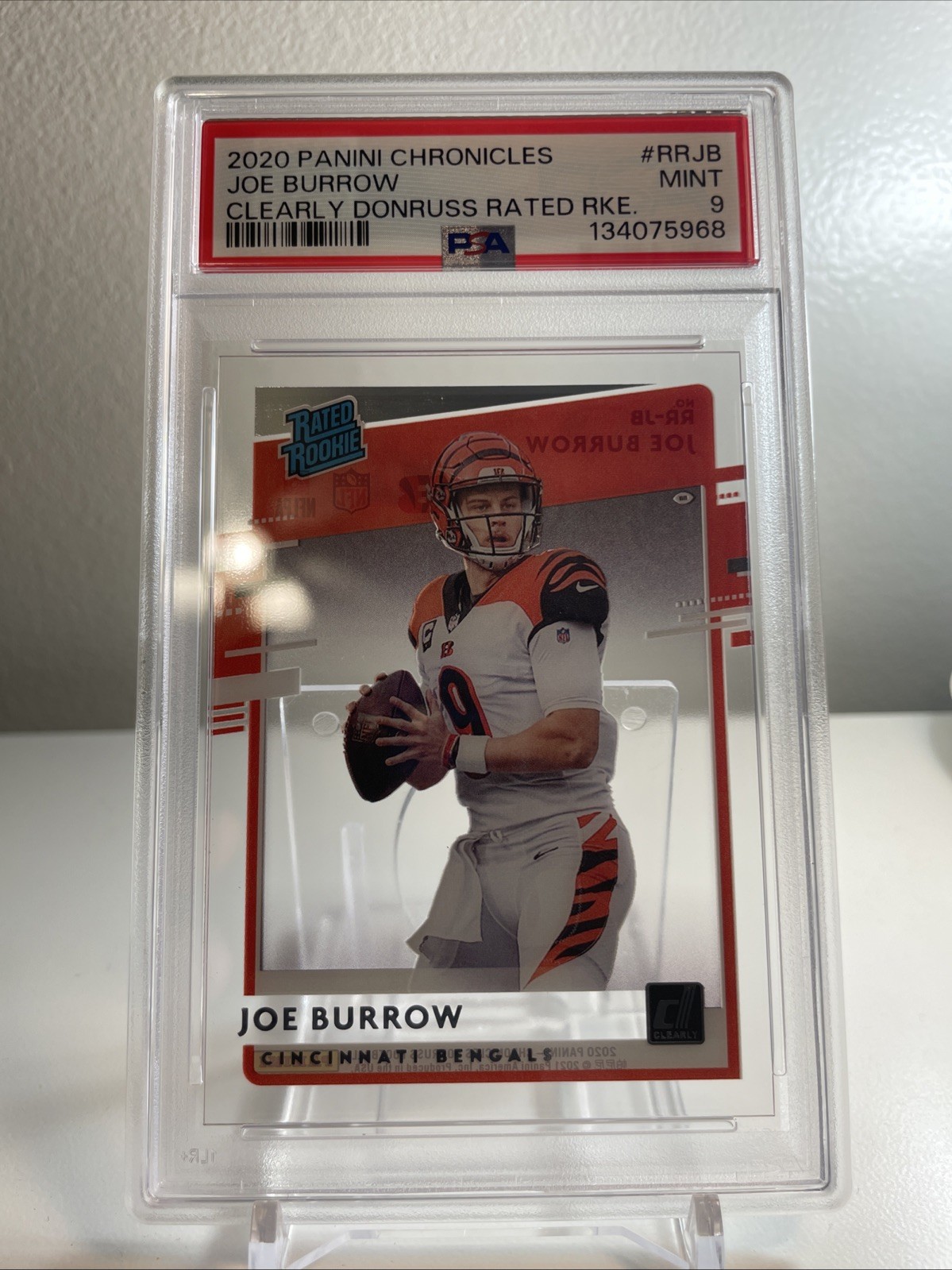 2020 Panini Chronicles - Clearly Donruss Rated Rookie Joe Burrow #RR-JB (RC)