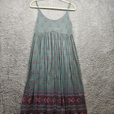 Natural Life Womens Green Floral Midi Dress Size Small Colorful Spring