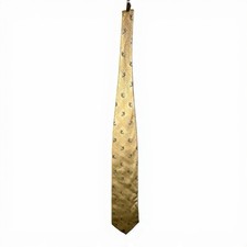 Off Island by Tommy Bahama Men’s Gold Yellow Logo Silk Tie Made In USA