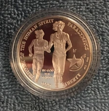 1995-P Paralympic Blind Runner Commemorative Proof Silver Dollar