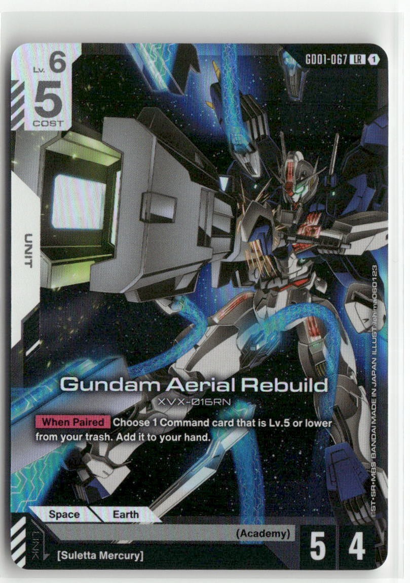 Gundam Aerial Rebuild GD01-067 LR FOIL Newtype Rising Gundam Card