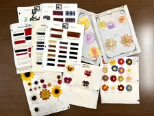 Vintage Millinery Flowers and Trims Sample Card LOT of 10 Multicolor 