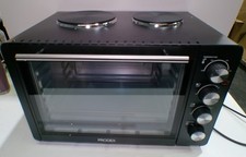 Electric Mini Oven with Grill and Double Hotplate Hob, 45 Litre, Prodex PX7145B