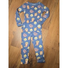 Members Mark Pajama Set Kids Size 3t Unisex Long Sleeve Movie Theme Popcorn...