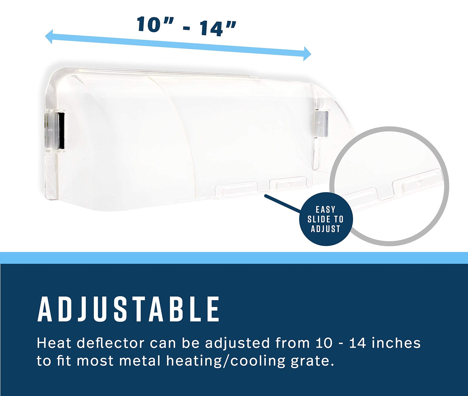 Unbreakable Clear Plastic Heat and Vent Deflector-Magnetic and Adjustable 10-...