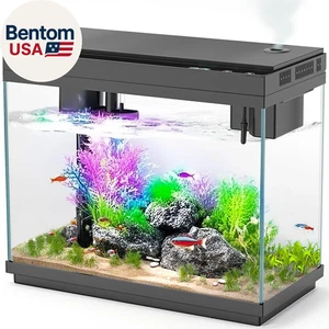 Smart Aquarium Fish Tank with Silent Water Pump, 2.4 Gallon Small Aquarium with
