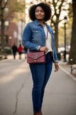 Brahmin Wendy Merlot Ombre Melbourne Cross-body/ Clutch With Matching Wallet.