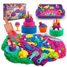 Sensory Play Kit: Sand Art Ice Cream Toy - 4lbs Colorful Sand,Molds,Tools,S...