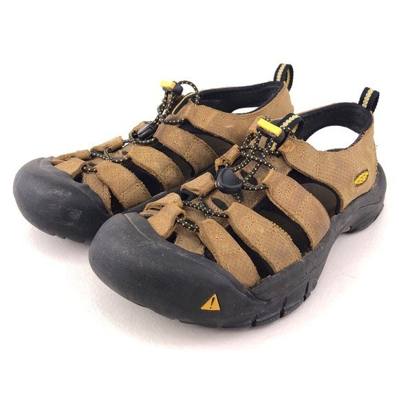 Sandali da trekking Keen Newport H2 impermeabili in pelle marrone da donna taglia 9 EUR 39 5