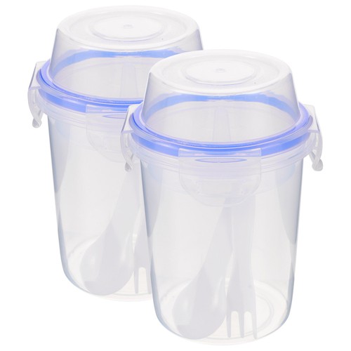 2pcs Plastic Seal Yogurt Containers With Lids Overnight Oat Jars - Picture 11 of 12