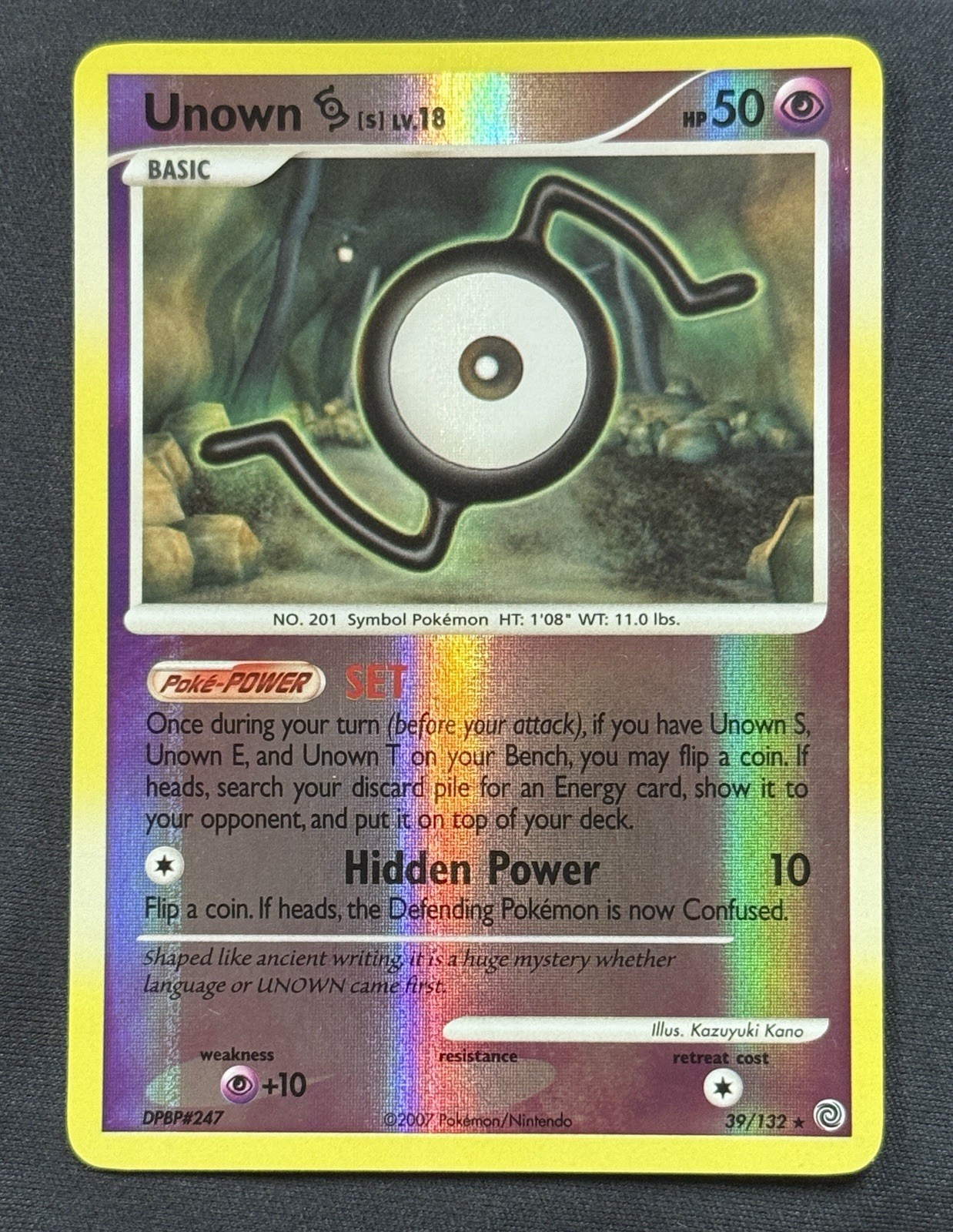 Unown S 39/132 -Reverse Holo - Secret Wonders Card -  LP- Rare Pokemon TCG