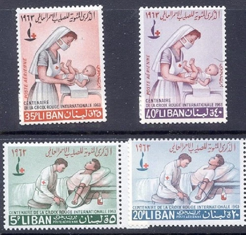 LEBANON - LIBAN MNH SC# C376-C379 RED CROSS CENTENARY