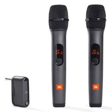 JBL PARTYBOX Wireless Two Microphone System with Dual-Channel Adapter Black 