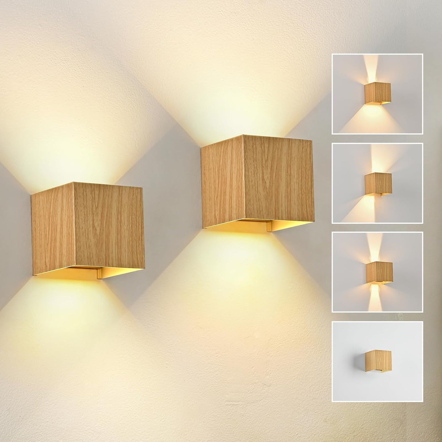 Applique Parete LED 6W IP65 Legno Lampada Esterno Moderno Promo