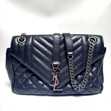 YSL Yves Saint Laurent Medium Triquilt Envelope Bag Black  WMP012486 