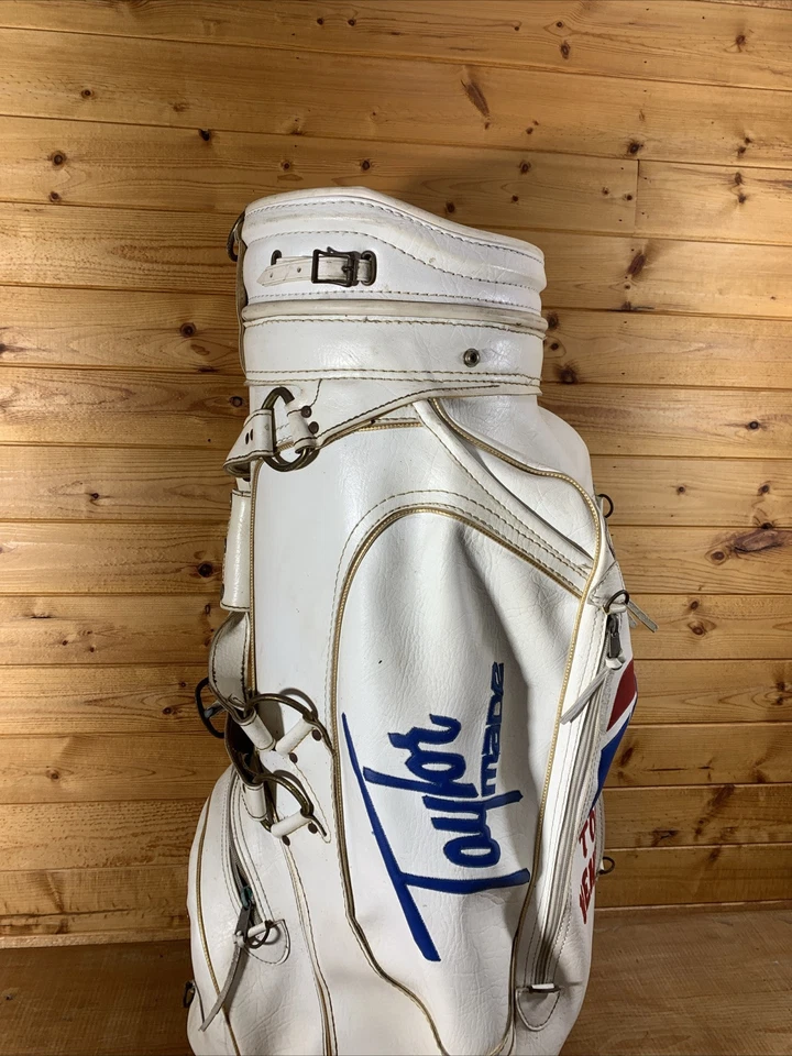 Винтажная сумка для гольфа TaylorMade White Pro Tour Staff 6 направлений СУПЕРРЕДКАЯ ТРУДНО НАЙТИ ⛳️ - Изображение 4 из 4