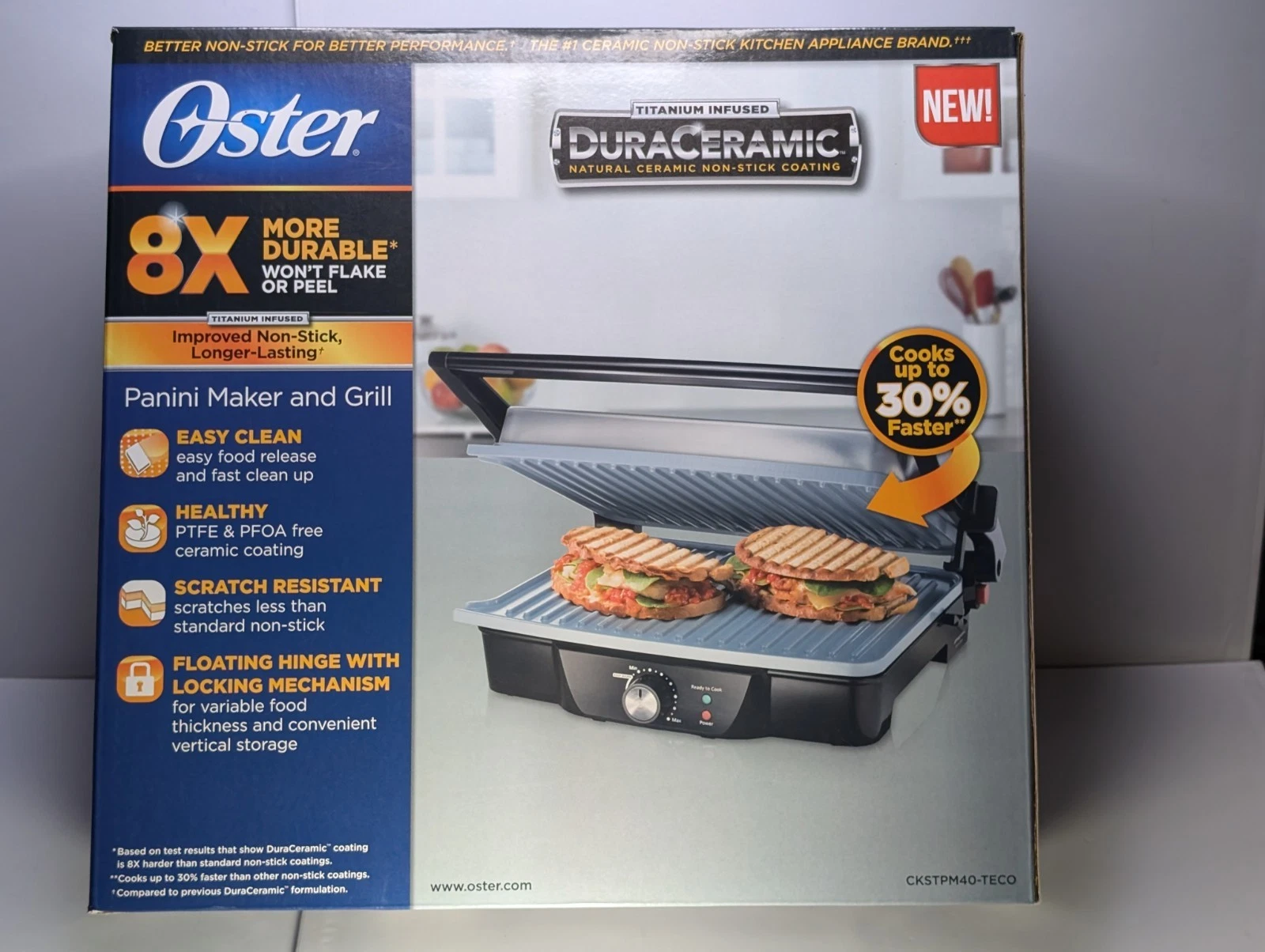 Oster DuraCeramic Panini Maker Grill CKSTPM40-TECO Nonstick Press New
Opens in a new window or tab