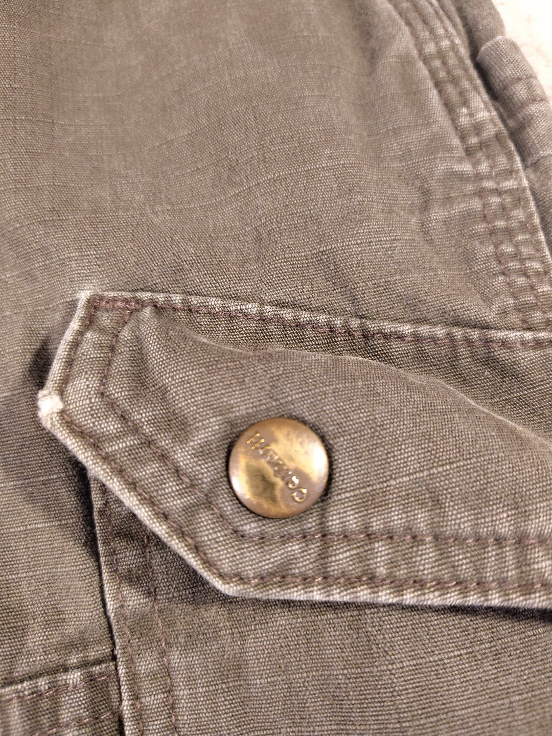 VTG Carhartt B342-DFE Brown Ripstop Cargo Double Knee Work Pants 34x32 Faded thumbnail 7