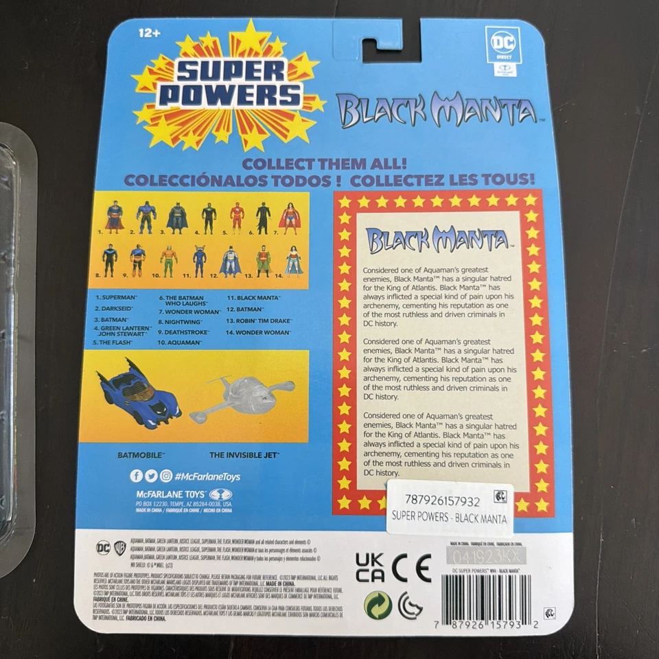 FIGURA DE ACCIÓN DC Direct SUPER POWERS McFarlane Manta Negra Variante Kenner Foto 4 de 4
