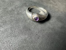 2.44g Vintage Sterling Silver 925 Ring Small Purple Stone M Size 7