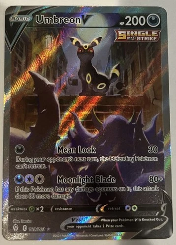 Umbreon V 189/203 Evolving Skies 2021 Alt Art Holo Rare Pokémon Card TCG